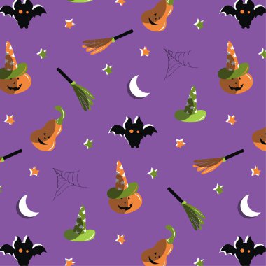 Komik Cadılar Bayramı desenleri elemanları ile