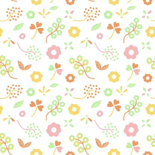 Lindo Patrón Floral Motivos Dispersos Azar Plantilla Elegante Para Estampados — Vector de stock