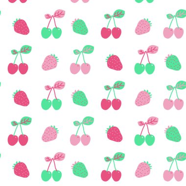 Yaz taze meyve arka plan yazdırma. Şirin arka plan. Parlak yaz meyve illüstrasyon. Kumaş ve dekor tasarım meyve karışımı.