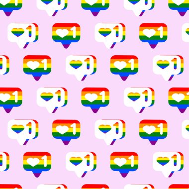 Gökkuşağı kalp desen. LGBT kalpler. El rainbow boyalı. Hoşgörü günü kartı. Vektör çizim.