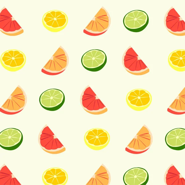 Fondo Impresión Fruta Fresca Verano Lindo Fondo Ilustración Brillante Frutas — Vector de stock