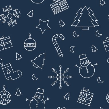 Elemanları ile Seamless Noel modeli