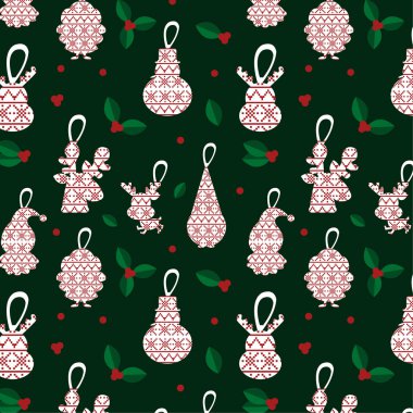 Elemanları ile Seamless Noel modeli