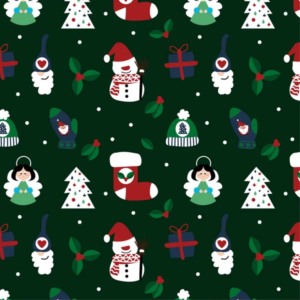 Seamless Christmas Pattern Elements — Stock Vector