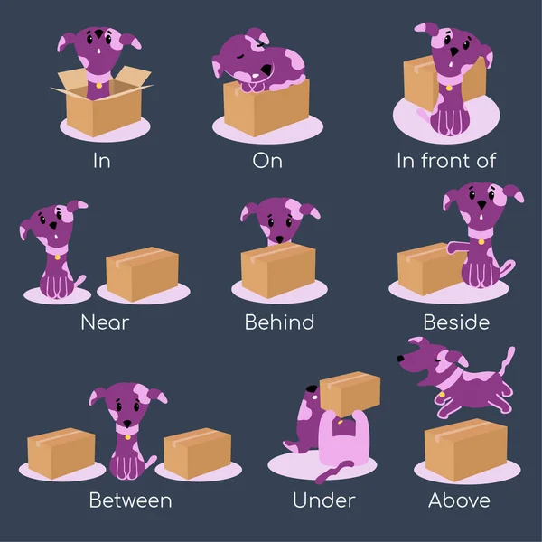 学龄前犬犬运动的前置学语法 — 图库矢量图片