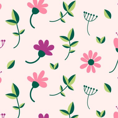 Beyaz çiçekler ile dikişsiz arka plan. Vektör çiçek deseni. - Vektör