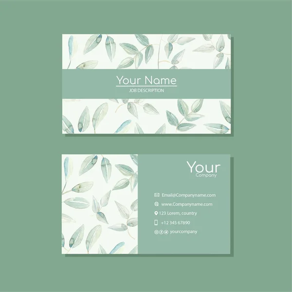 Elegant Business Card Template Flowers — Stock Vector
