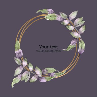 Suluboya ile zarif çokgen çerçeve