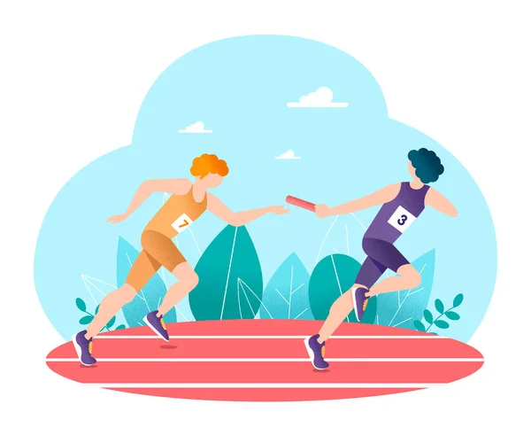 Relais Race Atletiek Vector — Stockvector