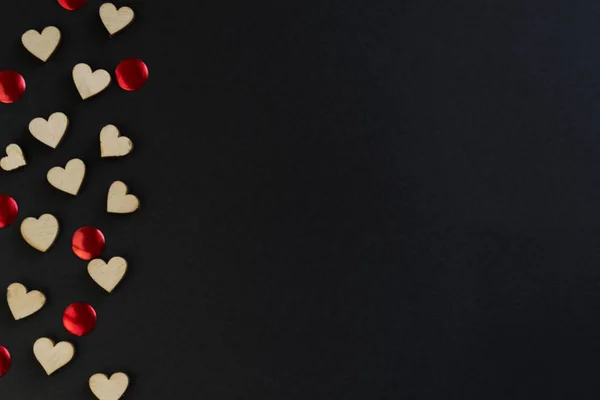 Día San Valentín Fondo Con Corazones Caramelos Forma Corazón Sobre — Foto de Stock