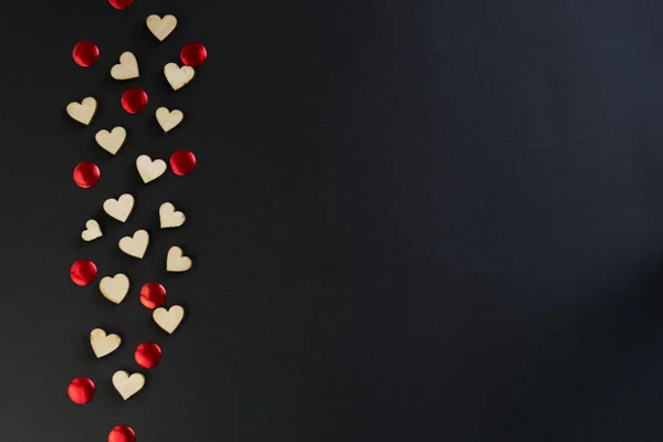 Fondo Del Día San Valentín Con Corazones Bordes Corazones Grandes — Foto de Stock