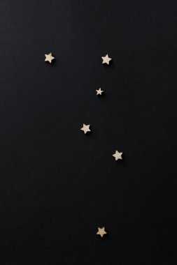 Takımyıldızı Cassiopeia. Yıldızlı gökyüzü siyah bir arka plan üzerinde kurmak. tablo metin alanı. Vintage. tebeşir tahtası.