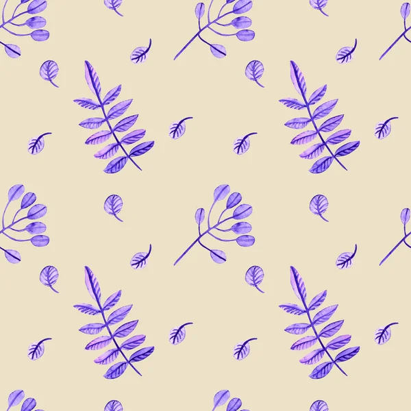 植物の花 枝とのシームレスなパターン 春と夏の気分 水彩イラスト フリーハンド描画 — ストック写真