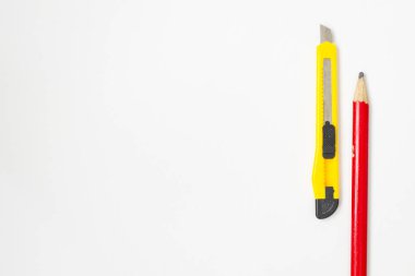 Beyaz arka plan üzerinde üstten görünüm onarmak için Araçlar