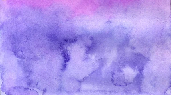 Abstract purple watercolor hand-drawn brush strokes. Brightly colored background. — Stock Photo, Image