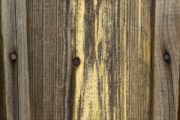 Brązowa drewniana faktura starego drewna z sękami, deski. — Zdjęcie stockowe