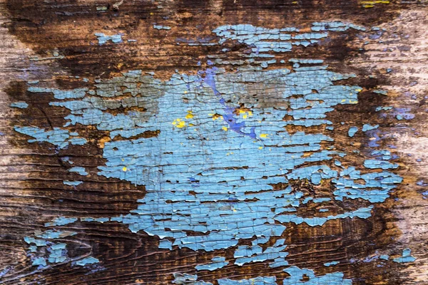 Paslı eski ahşap duvar maviye boyanmış. Ayrıntılı fotoğraf dokusu. — Stok fotoğraf