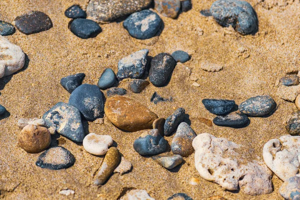 Multi Colored Colorful Sea Pebbles Natural Background Texture Close Texture — Stock Photo, Image