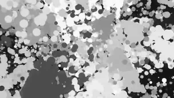 Bianco Nero Liquido Macchie Piatto Animato Sfondo Loop — Video Stock