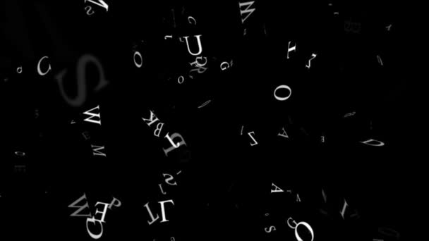 Floating White Letters Black Background Loop Stock Video Footage by ©Tchrq  #216642390