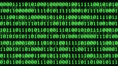 Animasyonlu arka plan kaydırma rasgele ikili yeşil sayılar (0-1)