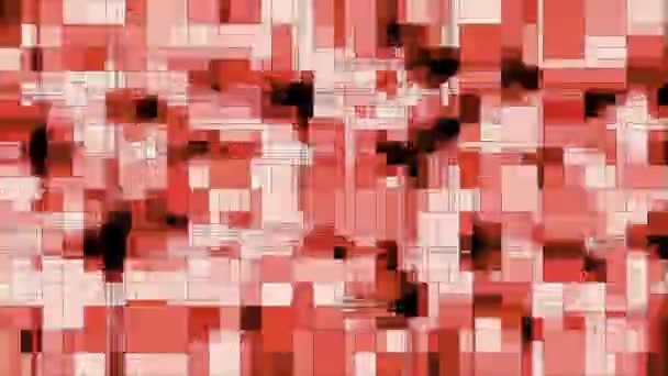 Красное Сканирование Квадратов Анимированного Фонового Цикла — стоковое видео