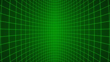 3D dikey hareketli yeşil neon eğri ızgara döngü