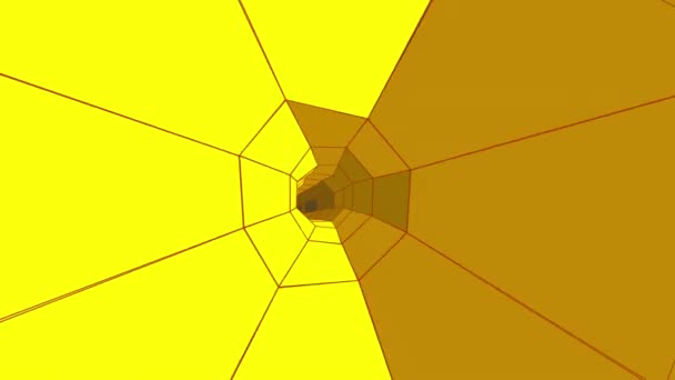 Pov Cartoonish Amarelo Túnel Loop — Vídeo de Stock