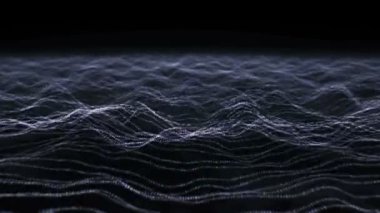 Soyut çizgi dalgalar üzerinde siyah bir arka plan döngü