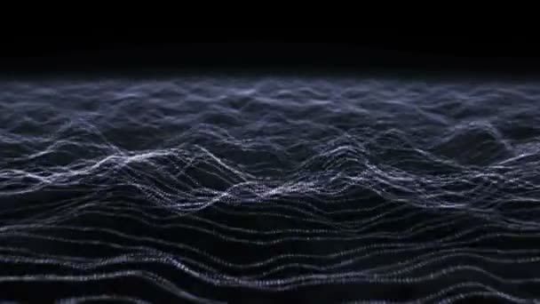 Abstract Line Waves Black Background Loop — Stock Video
