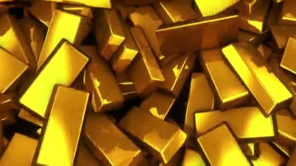 Goldbarren Kaskade — Stockvideo