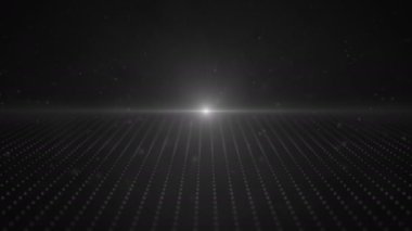 Retro 3d gri hareket noktaları paralaks döngü parlak bir ışık ile