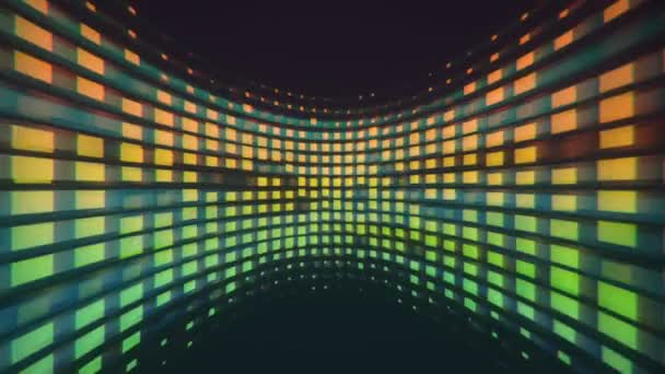 Colorful Blocks Data Flowing Curved Screen Background — Stock Video