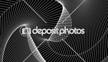 Geometrik yapısı döngü gelişen bir siyah arka plan üzerine beyaz çizgiler