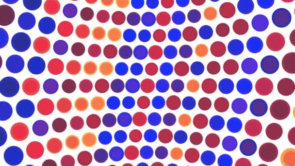 Colorful Dots Moving White Background Loop — Stock Video