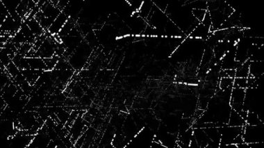 3D devre beyaz çizgiler döndürme bir siyah arka plan döngü yapısı