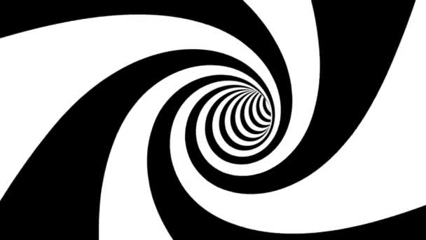 Anello Tunnel Spirale Bianco Nero Ottico — Video Stock