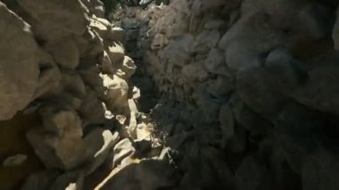 Ağaçlar güzel bir 3d kayalık geçiş keşfetmek kamera döngü manzara