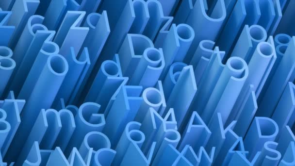 Random Blue Letters Numbers Animated Background — Stock Video