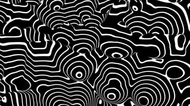Gewebekreis Geschwungene Linien Schwarz Und Weiß Schleifenhintergrund — Stockvideo