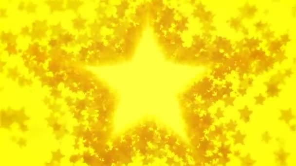 Goldene Bewegte Sterne Hintergrundschleife — Stockvideo