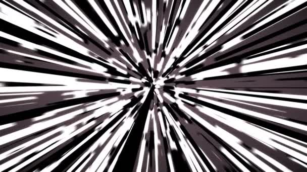 様式化された黒と白の光線ワープ背景ループ2 — ストック動画