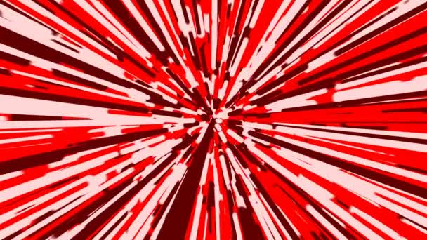 Stylized Red White Rays Warp Background Loop — ストック動画