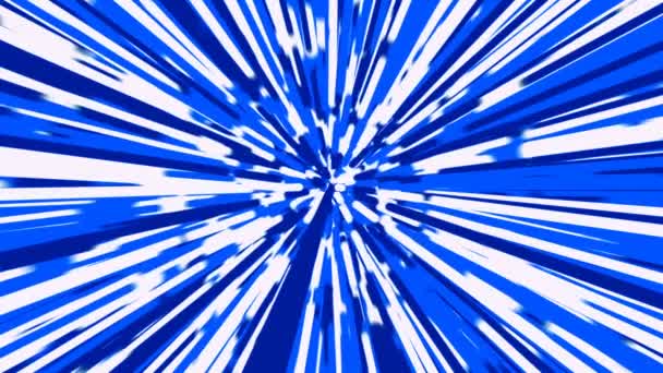 Стилизованные Синие Белые Лучи Искривления Заднего Плана — стоковое видео