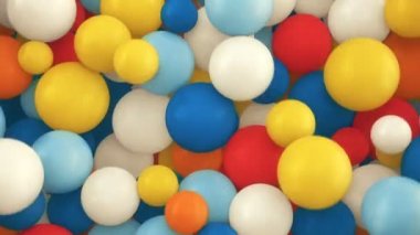 Renkli 3d düşen küreler arkaplanı