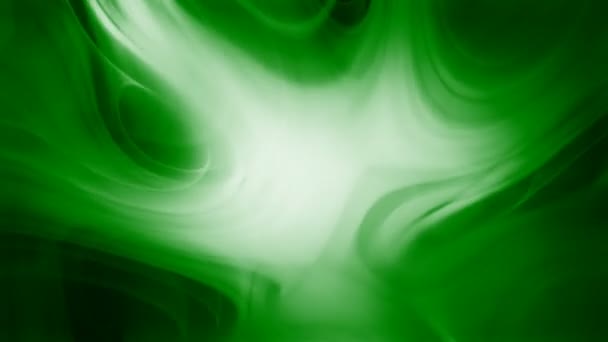 Lente Volumétrica Abstracta Lazo Fondo Humo Verde Curvado — Vídeos de Stock