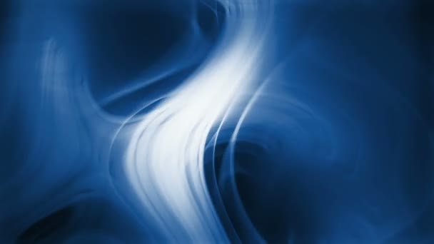 Lente Volumétrica Abstrata Curva Azul Fumaça Fundo Loop — Vídeo de Stock