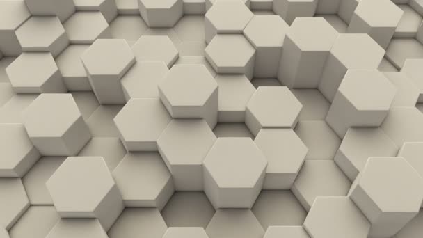 Moving Irregular White Hexagonal Tiles Background Loop — Stock Video