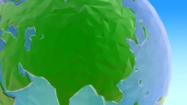 Dönen 3d düşük poli dünya döngüsü 2