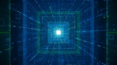 Kamera mavi çizgilere giriyor holografik tünel arkaplan döngüsü